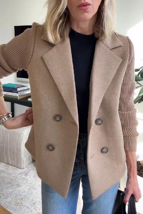 Charlotte- Chic Knit-Sleeve Blazer